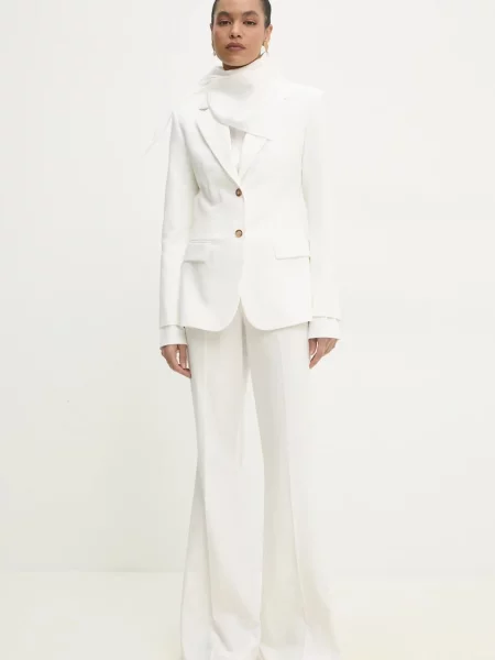 Однотонний однобортний піджак Answear Lab білий