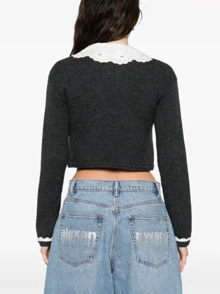 Cardigan Self-portrait din dantelă gri