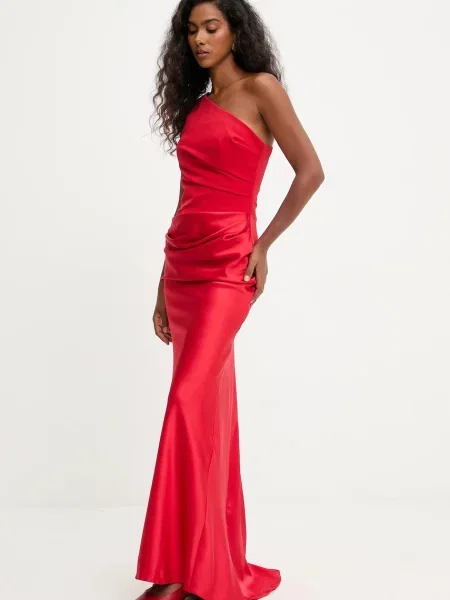 Answear.LAB sukienka maxi prosta czerwony
