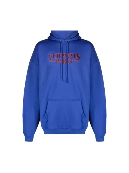 Bluza z kapturem Vetements z kapturem niebieska