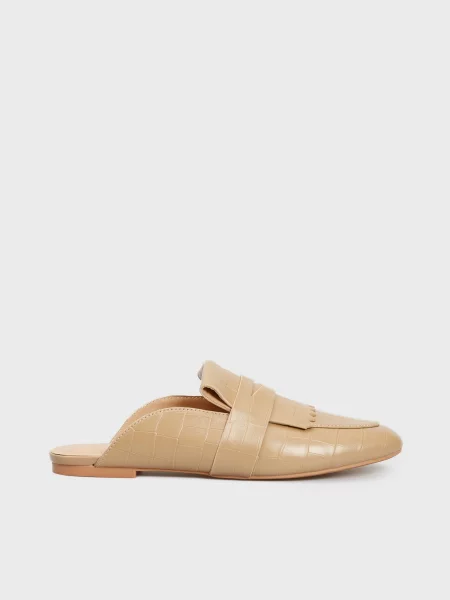 Кожаные мюли Prpy бежевые