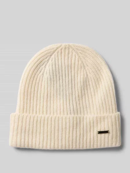 Czapka z dzianiny z kaszmiru z detalem z logo model ‘FENOL’ Joop! Collection biała