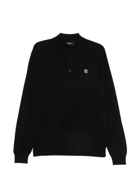 Lung tricou polo Fendi negru