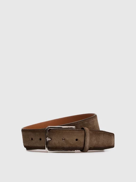 Замшевий ремінь Santoni коричневий