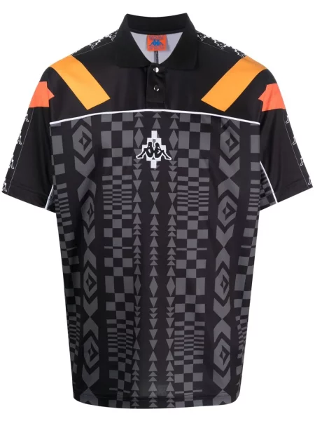 Tricou polo County Of Milan cu autograf negru