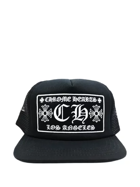 Căciulă Chrome Hearts cu motiv cu inimi cu autograf negru
