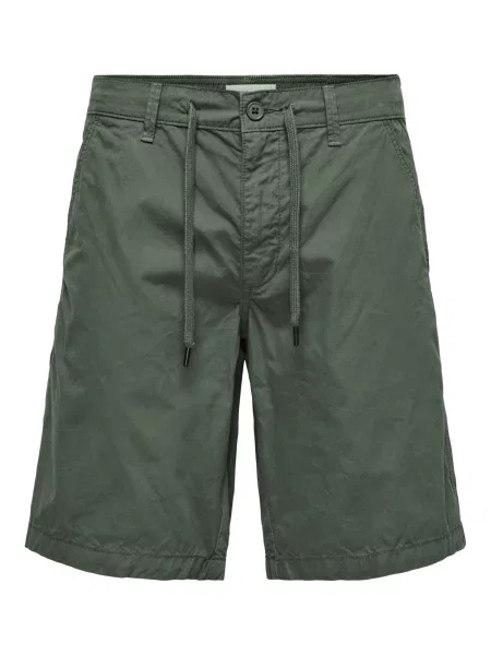 Only & Sons Chino kalhoty Loc tmavě zelená