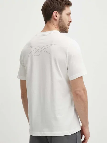 Tričko Reebok s potiskem béžová