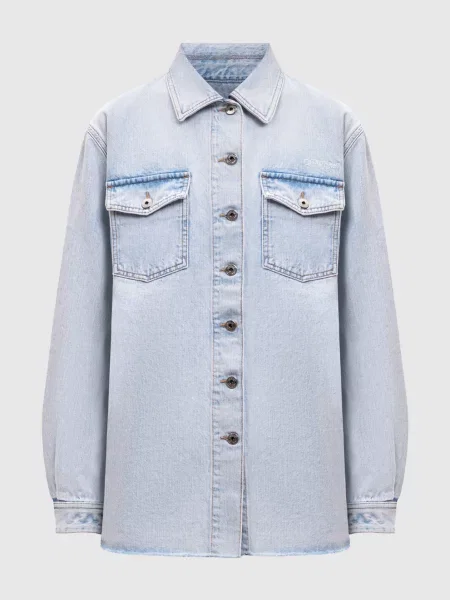 Джинсова сорочка з емблемою Arrow Off-white блакитна