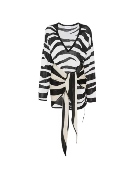 Rochie mini The Attico cu imagine cu model zebră negru