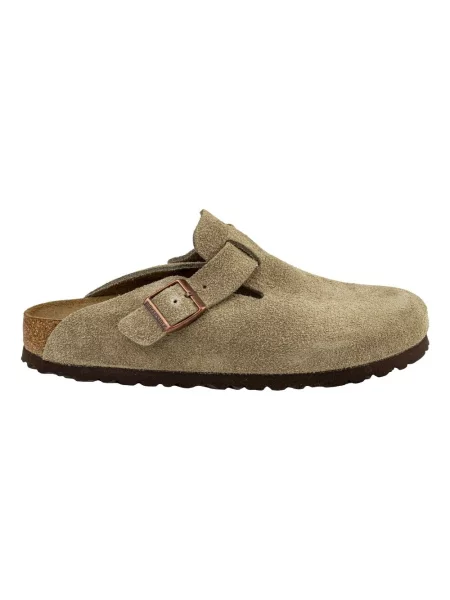 Klapki Birkenstock zamszowe beżowe
