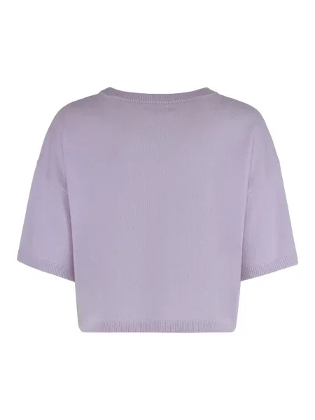 Krótki sweter Sablyn z krótkim rękawem fioletowy