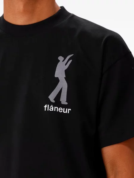 Tricou Flâneur cu imagine negru