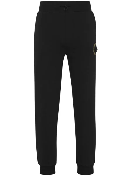 Pantaloni sport Plein Sport cu imagine alergare negru