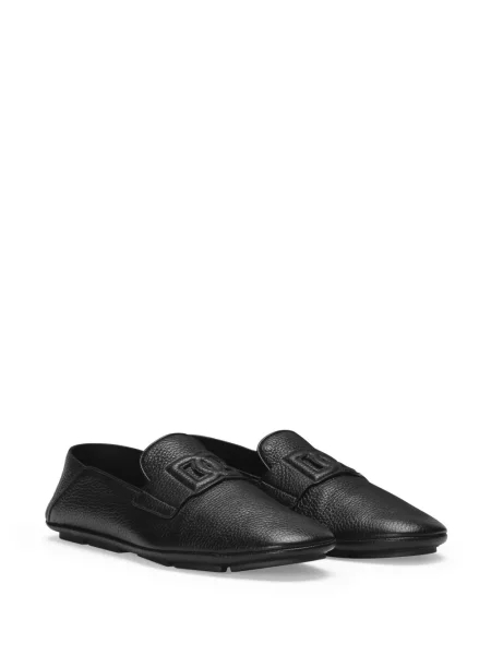 Iš natūralios odos loaferiai Dolce & Gabbana juoda