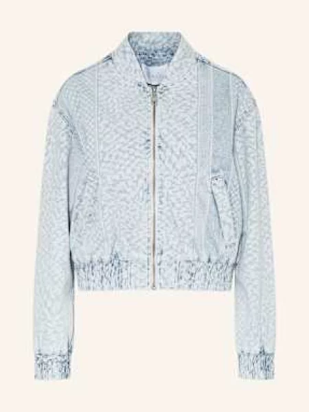 Kurtka jeansowa Lala Berlin z kieszeniami na zamek niebieska