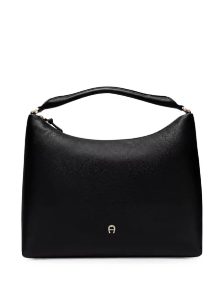 Kožená shopper kabelka Aigner černá