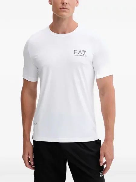 Tricou Ea7 Emporio Armani cu imagine cu decolteu rotund alb