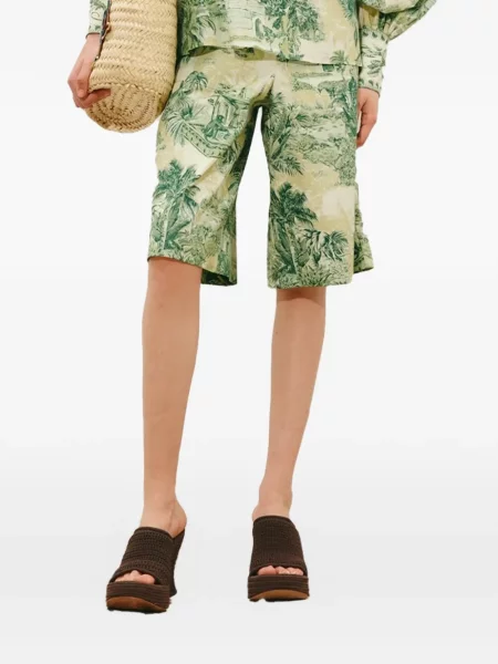 Pantaloni scurți Alemais cu imagine verde