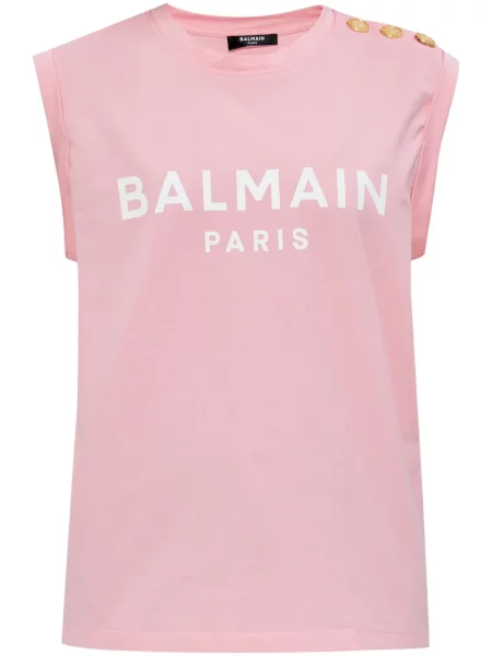 Top Balmain cu imagine roz