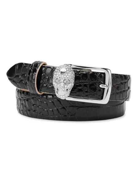 Pasek Philipp Plein skórzany czarny
