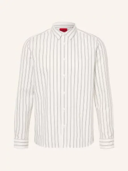 Hugo Koszula Flanelowa Emero O Kroju Straight Fit weiss biała