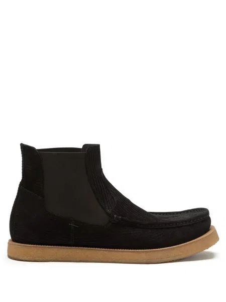 Botine chelsea Dolce & Gabbana de catifea cord negru