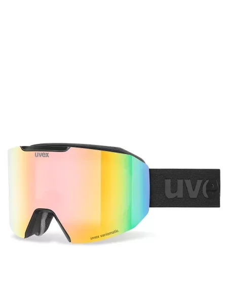 Lyžiarske okuliare UVEX Evidnt Attract V + case black matt/mirror rainbow clear čierna