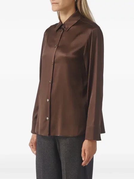 Cămașă Max Mara din satin maro
