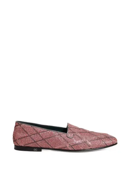 Карирани лоуфъри Dolce & Gabbana розово