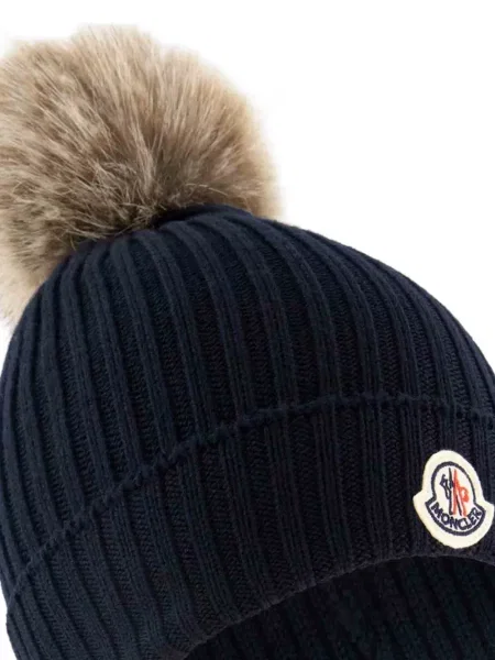 Czapka dziecięca Moncler Enfant niebieska
