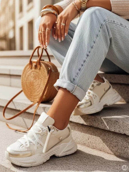 Sneakersy Dstreet beżowe