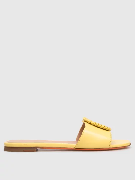 Шкіряні шльопанці Santoni жовті