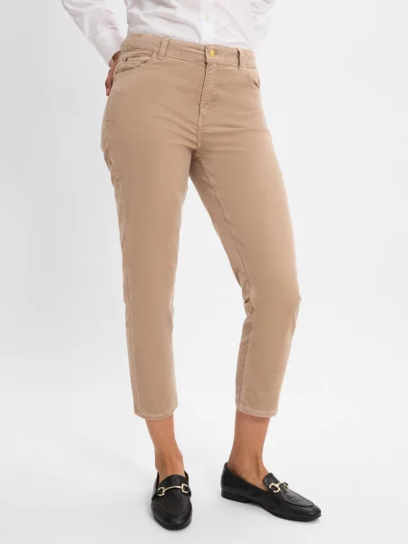 Tommy Hilfiger Spodnie Kobiety Sztruks jednolity 40 brązowy