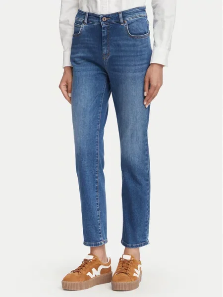 Weekend Max Mara Blugi Lana Bleumarin Straight Leg