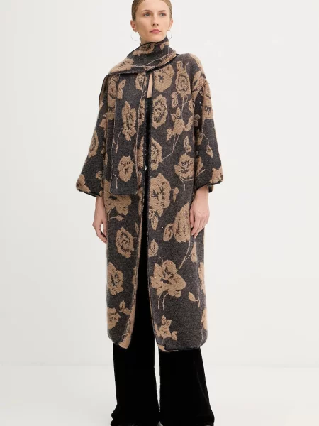 Liviana Conti cardigan din amestec de lână light maro