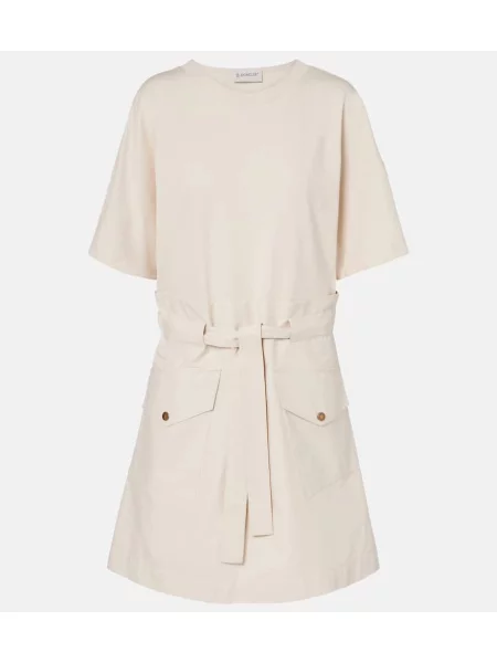 Cu centură rochie Moncler din jerseu alb