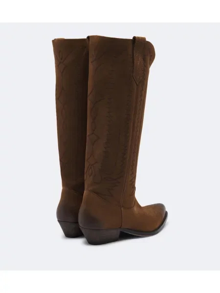 Botine Golden Goose din piele de căprioară maro