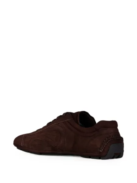 Sneakerși Prada din piele de căprioară maro