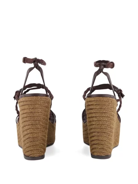 Sandale Jimmy Choo din piele cu pană maro