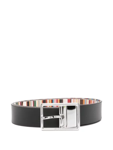 Curea Paul Smith din piele cu dungi negru