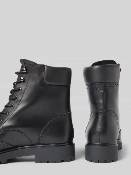 Lauren Ralph Lauren botki skórzane Alysn Lup Pr na płaskim czarny