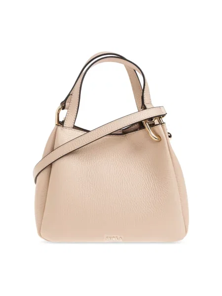 Shopperka Furla skórzana beżowa