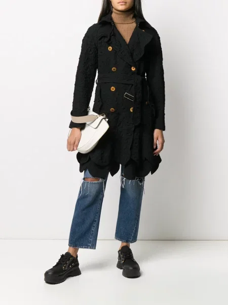 Prošívaný dvouřadý kabát Comme Des Garçons Pre-owned černý