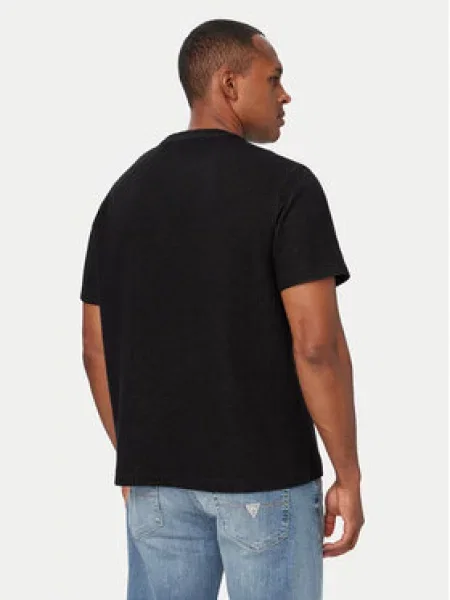 Guess Jeans kratka majica z bombažem črna