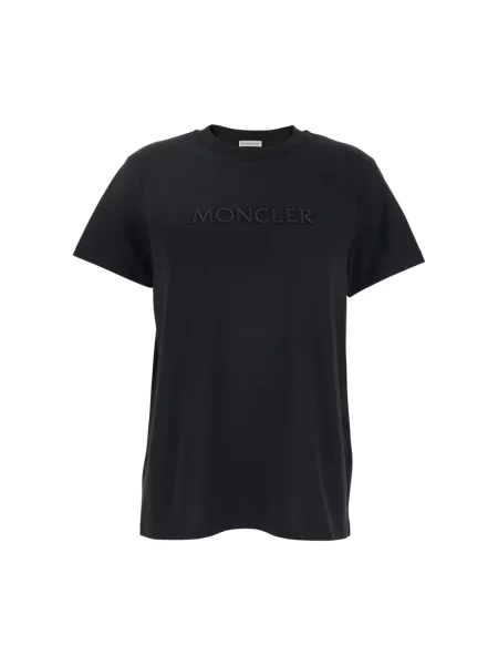 Haftowana koszulka Moncler czarna