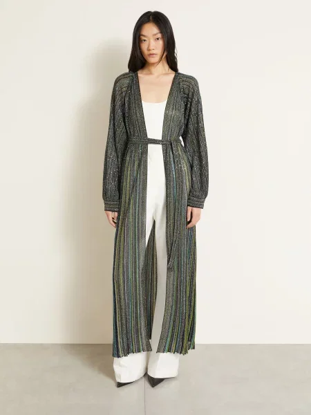 Pletené pletené šaty Missoni s flitry černé