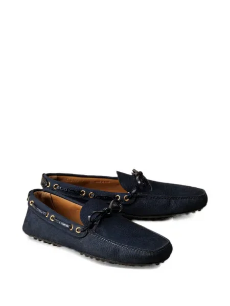 Лоуфъри Car Shoe от набук с принт синьо