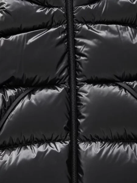 Scurt geacă cu puf Moncler cu glugă negru