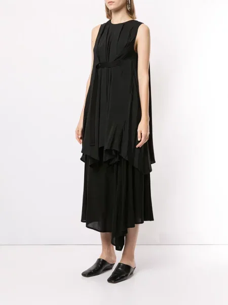 Lung top Y's drapat negru